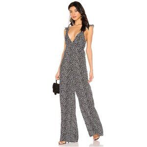 RESA Jilly Jumpsuit Wide Leg Polka Dot Black White SZ XS